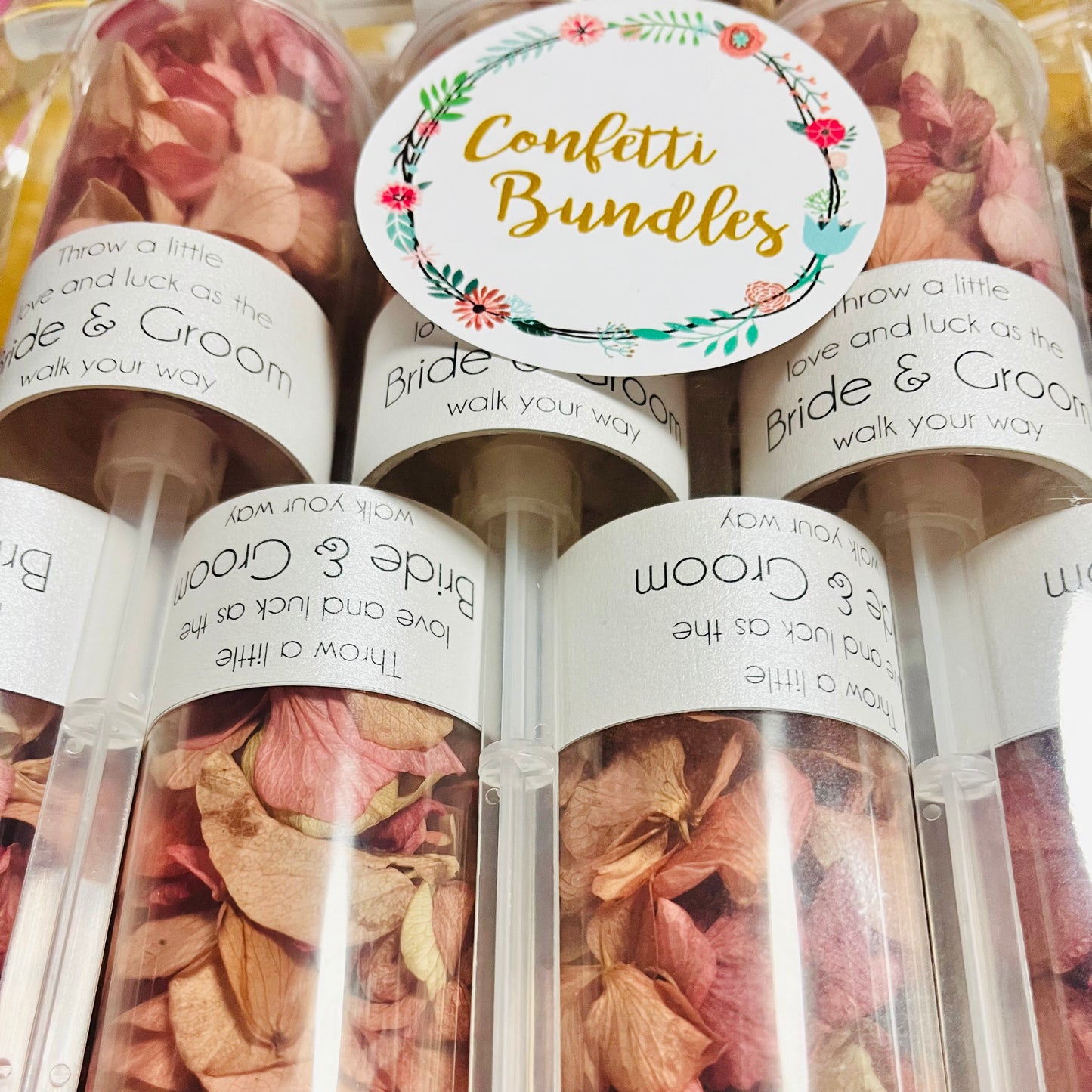 Confetti Wands - Naturally Dried Hydrangea Petals - Pack of 10