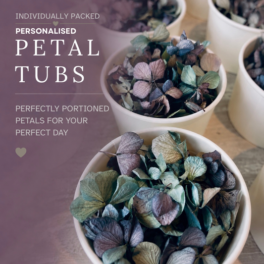 Personalised Petal Tubs - Hydrangea Petals - Pack of 10