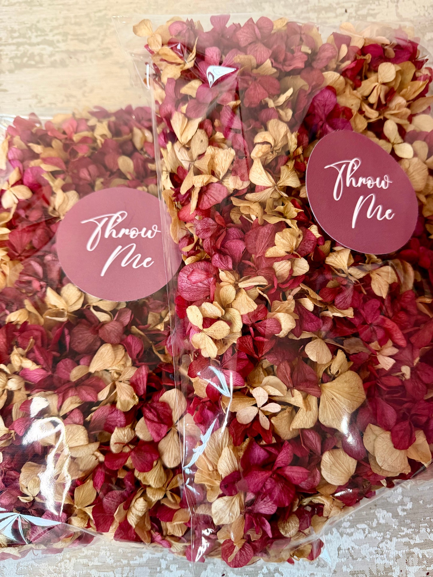 Petal Bags - Loose Confetti - Naturally Dried Hydrangea Wedding Confetti
